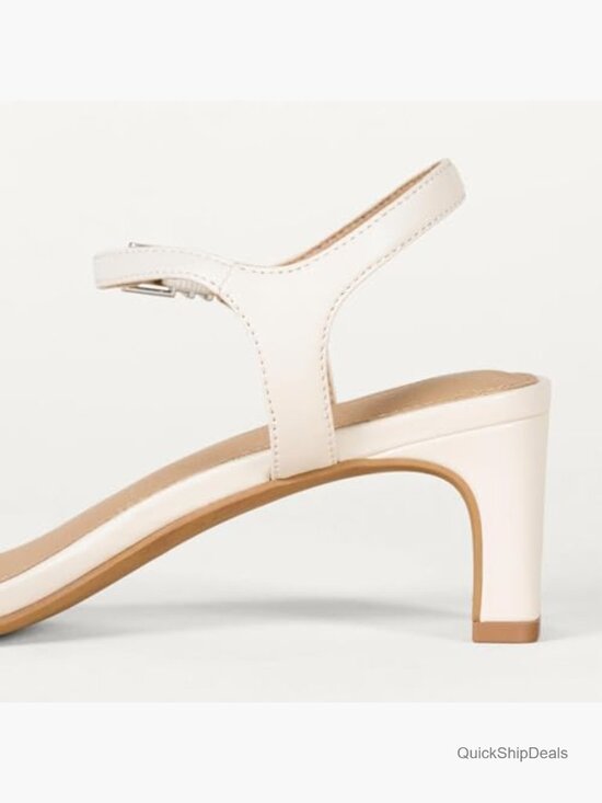 Faux Leather Ankle Strap Heeled Sandals with Memory Foam Insole main image 2